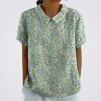 Green with Floral Print
