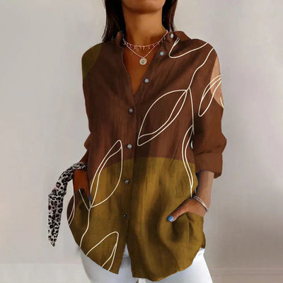 Vintage Blouse with Colour Block