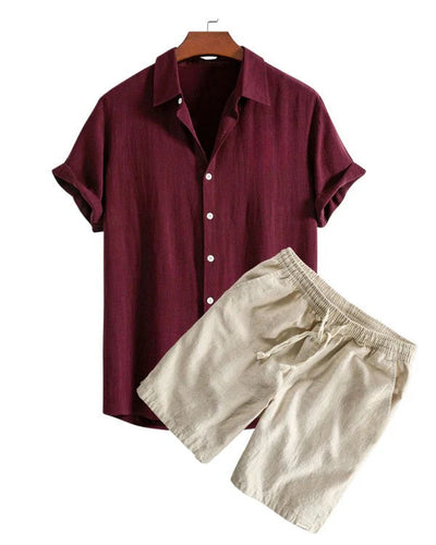 Red and Beige