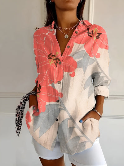 Orange/Grey Floral Pattern